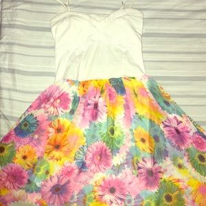 White floral base dress